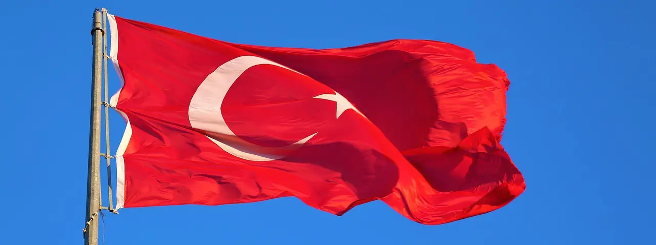 Türkische Flagge mit Stern und Halbmond