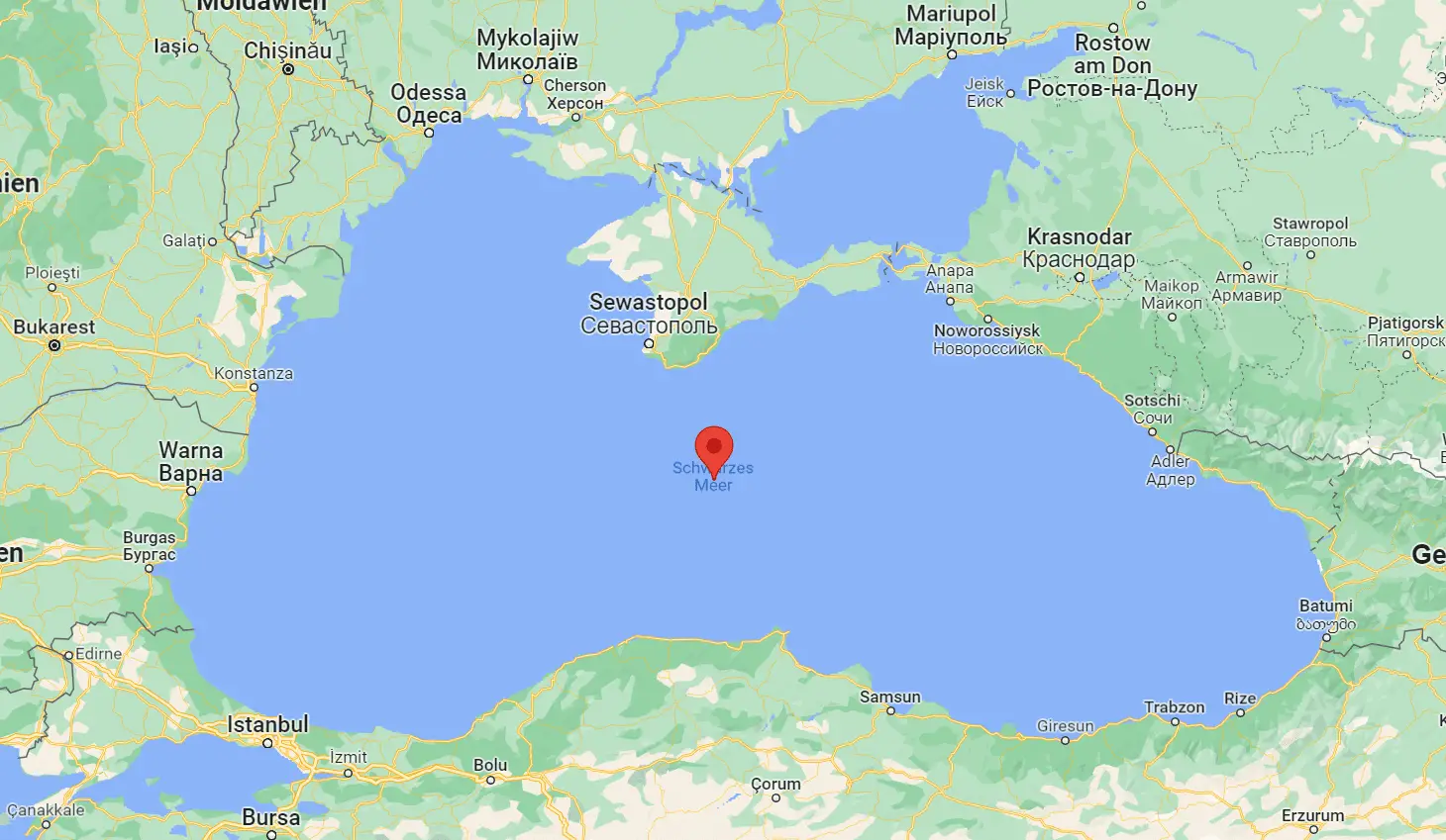 Das Schwarze Meer ist nur über eine sehr schmale Verbindung mit dem Mittelmeer verbunden